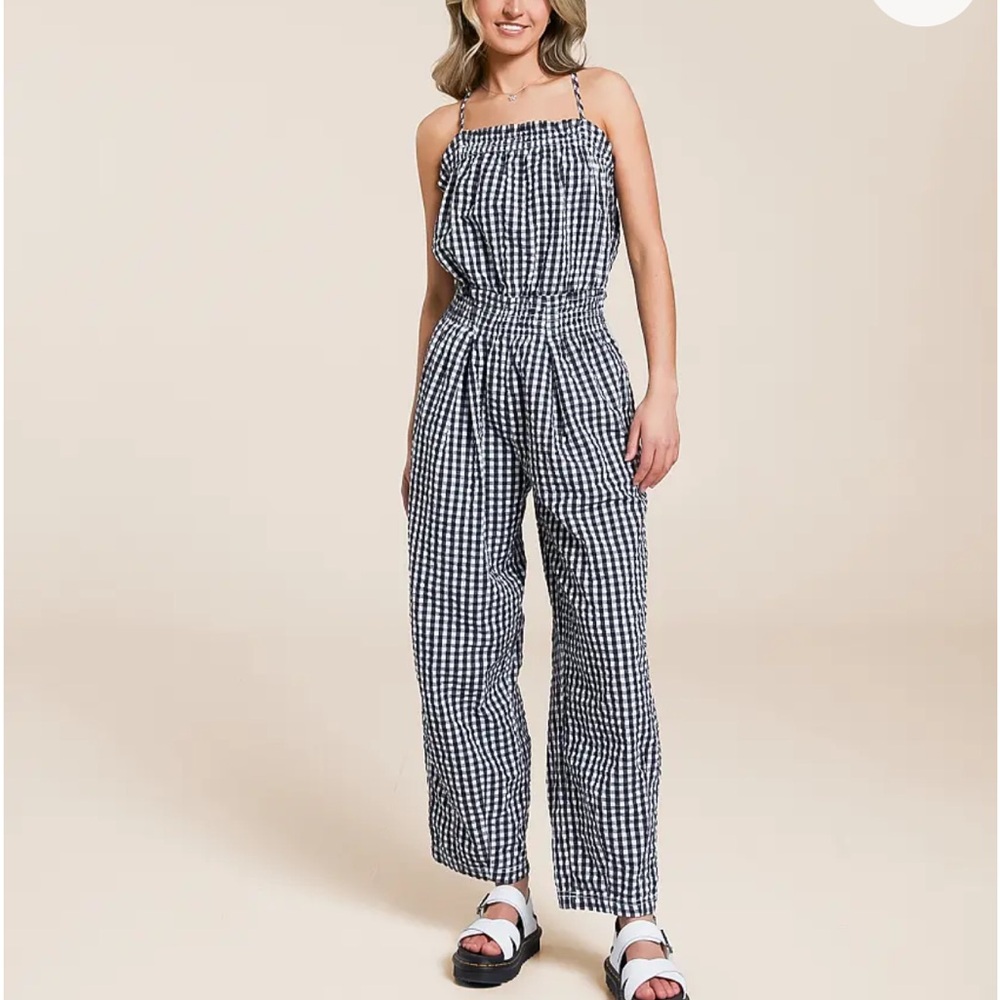 Free People Retro Heatwave Jumpsuit NWT Size Medium Gingham